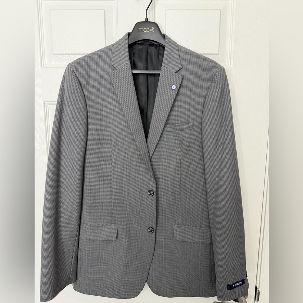 Ben Sherman Gray Checkered Suit
